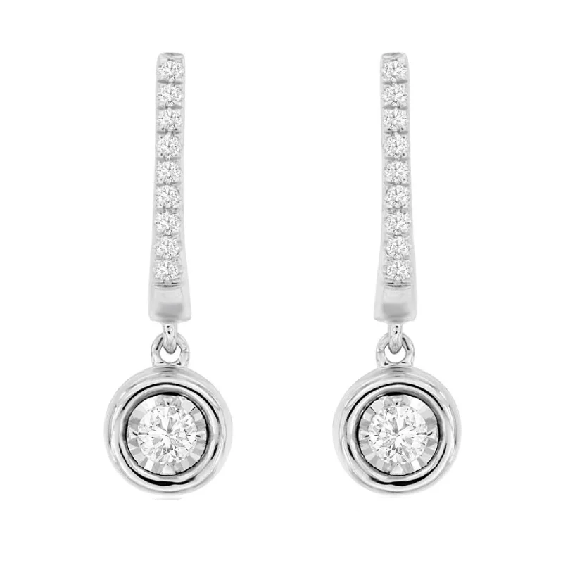 Exclusive Jewelry Bundles At Discounted Prices Bezel Set Diamond Cluster Dangle Earrings
