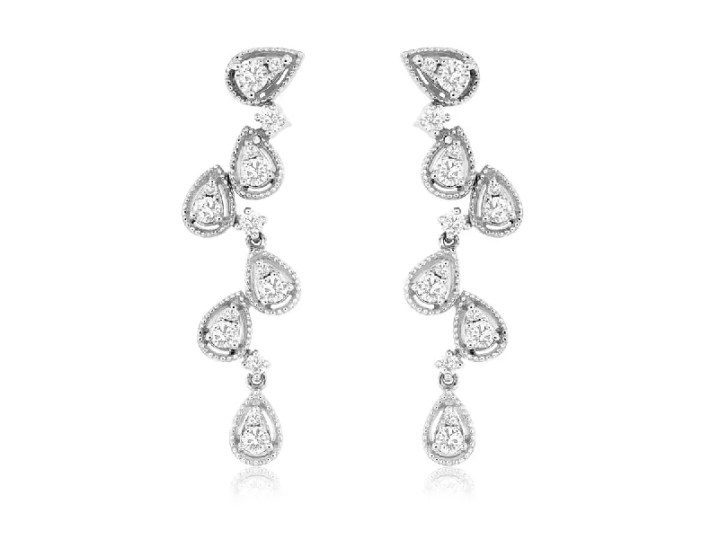 Limited-Time Offer On Elegant Jewelry Pieces Bezel Set Pear Shaped Diamond Dangle Earrings