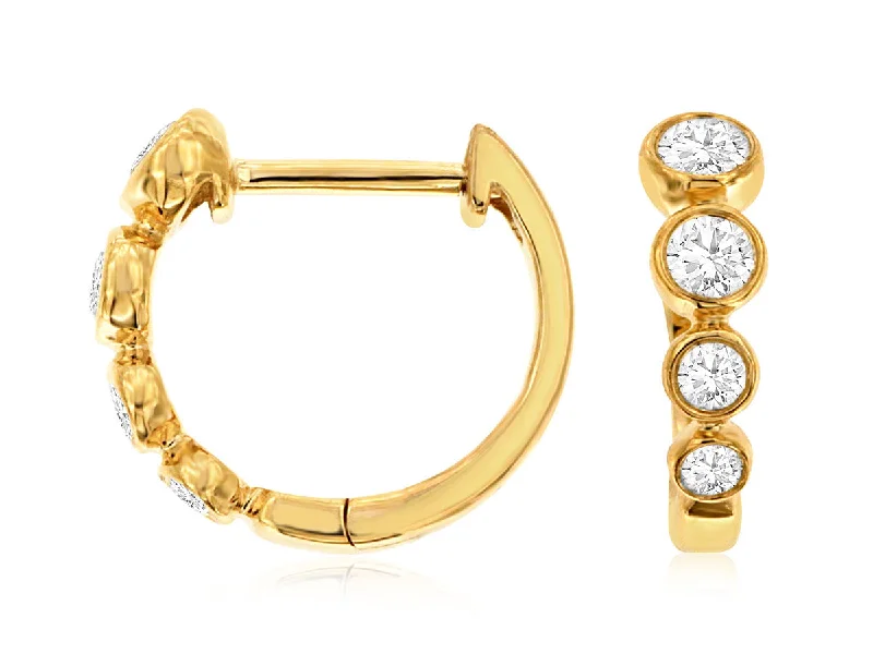 Exclusive Jewelry Offers – Shine For Less Bezel Set Round Diamond Huggie Earrings