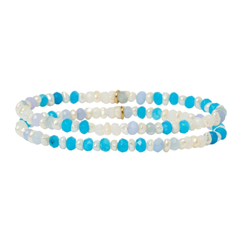 Discounted Luxury Jewelry – Shine Without The Splurge Bloom Bracelet Stack - Ocean