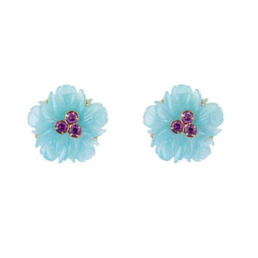 Special Sale On Handcrafted Jewelry – Shop Today Blue flower studs