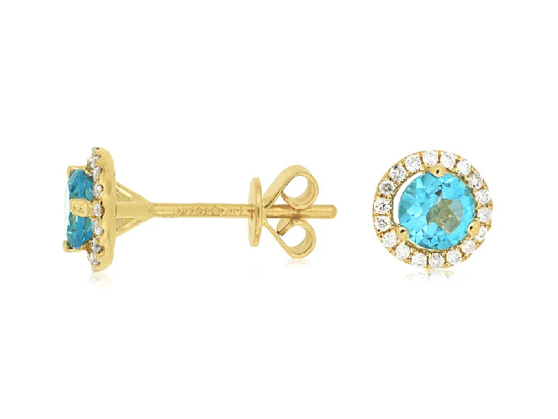 Don't Miss Our Biggest Jewelry Sale Of The Season Blue Topaz and Diamond Halo Earrings