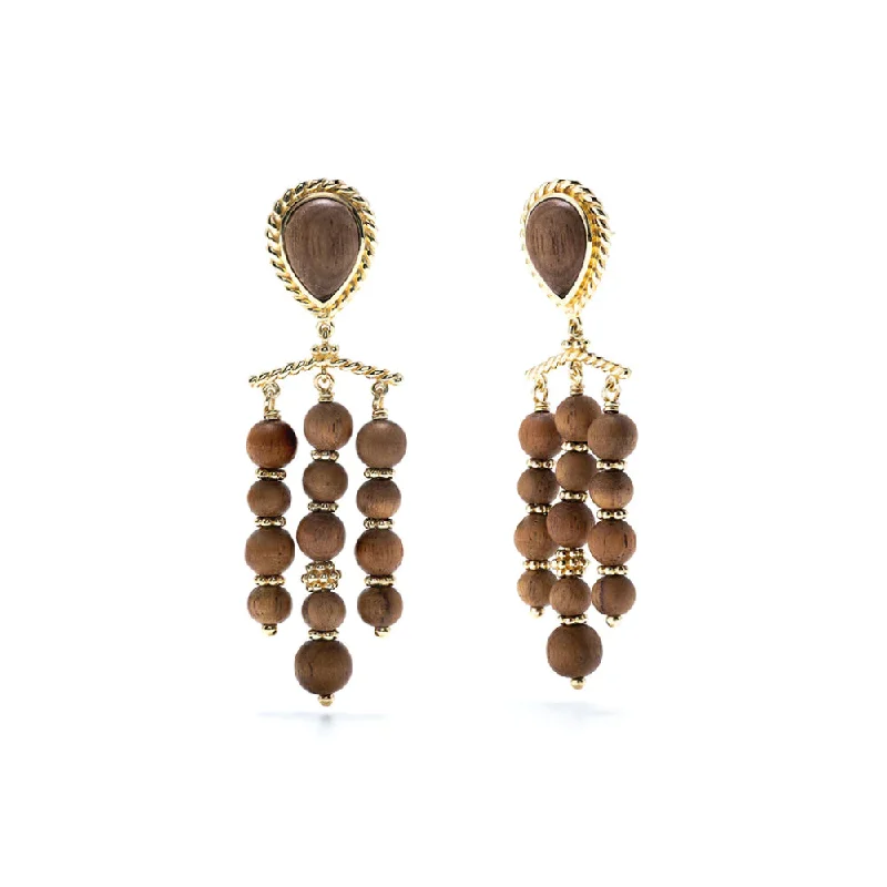 Timeless Elegance, Temporary Discounts – Act Fast Capucine De Wulf Earth Goddess Chandelier Earrings in Teak