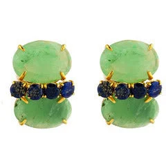 Exclusive Gemstone Jewelry At Special Prices Chrysoprase & Lapis Earrings