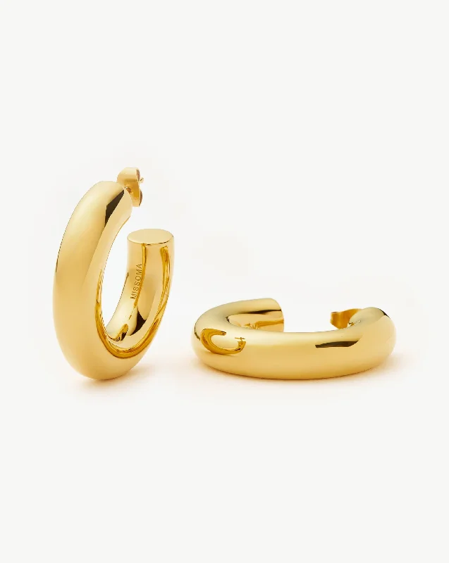 Premium Diamond Jewelry For Unforgettable Moments Chubby Large Hoop Earrings | 18ct Gold Plated