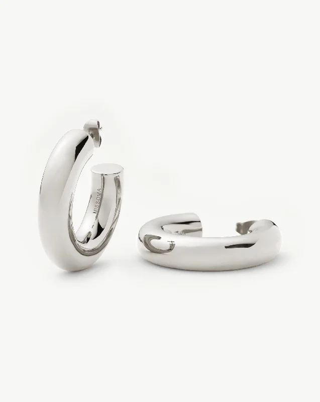 Timeless Jewelry At Special Discount Rates Chubby Large Hoop Earrings | Silver Plated