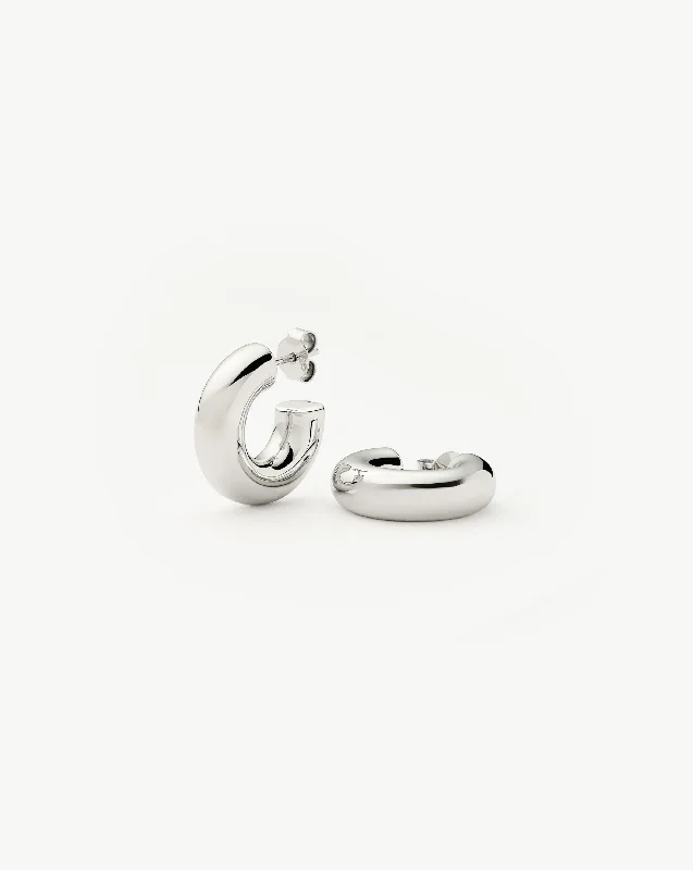 Seasonal Jewelry Sale – Upgrade Your Style Today Chubby Small Hoop Earrings | Sterling Silver