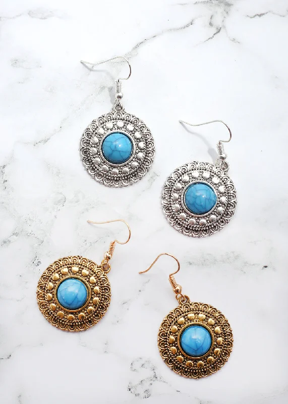 Affordable Luxury Jewelry For Every Occasion Circle Turquoise Stone Earrings