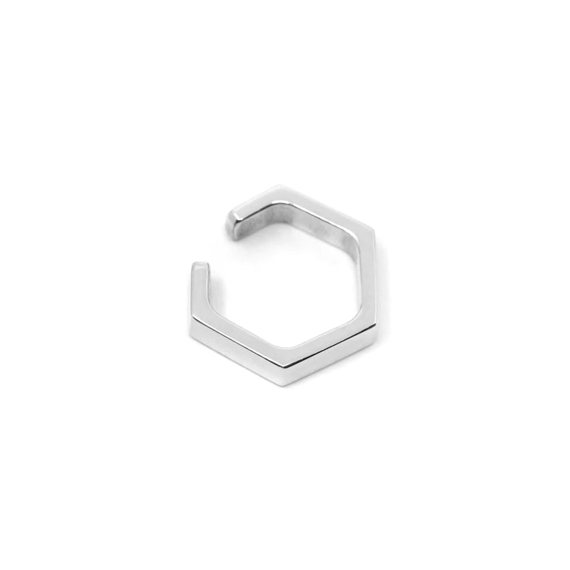 Elegant Necklaces And Bracelets At Limited-Time Offers Hex Ear Cuff - Silver