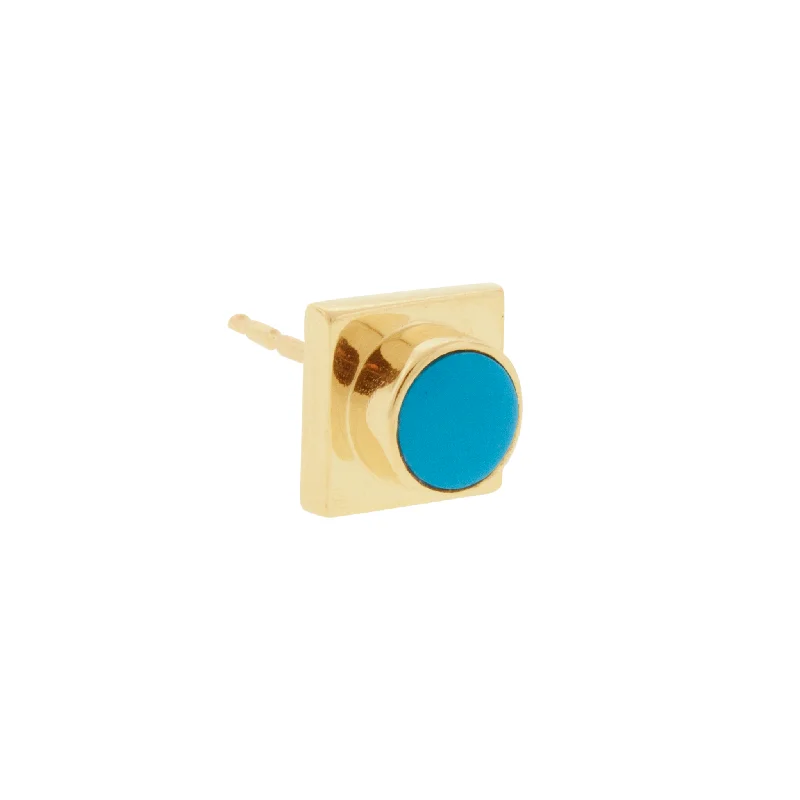 Jewelry Sale Bonanza – Grab Your Sparkle Now Turquoise Lego Block Stud Earring