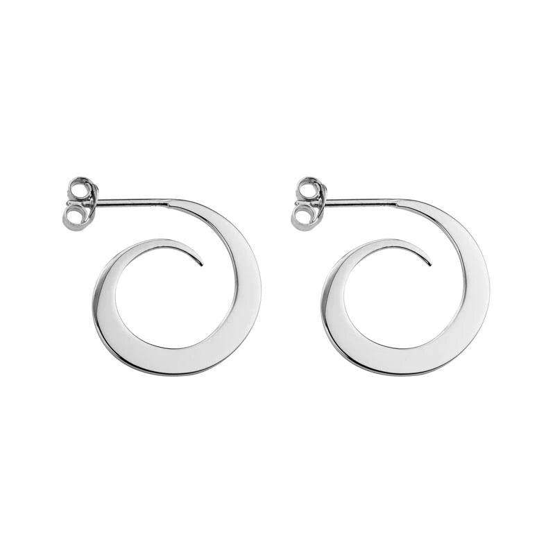 Dazzle In Elegance With Our Biggest Jewelry Sale Sterling Silver Thin J Round Swirl Hoop Earrings