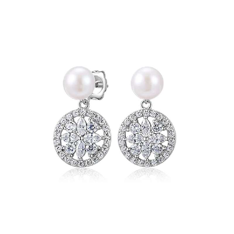 Get Your Favorite Jewelry At The Best Price Cultured freshwater pearl drop earrings in sterling silver