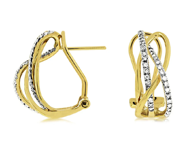 Classic And Modern Jewelry Styles On Sale Diamond Accented Crossover Design Earrings