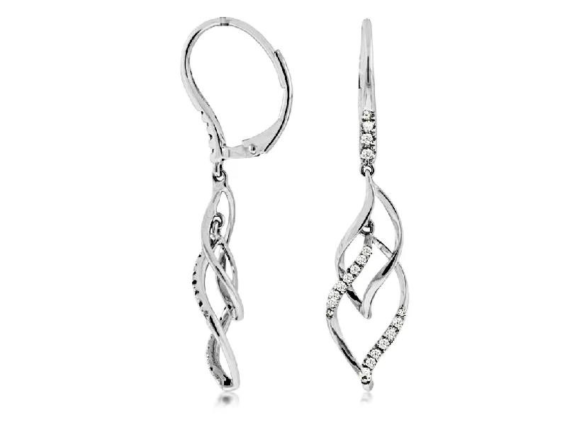 Unlock Unbeatable Jewelry Deals Before They’Re Gone Diamond Accented Double Open Swirl Design Dangle Earrings