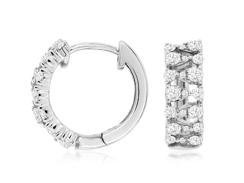 Last Chance To Shop High-End Jewelry At Markdown Prices Diamond Cluster Style Hoop Earrings