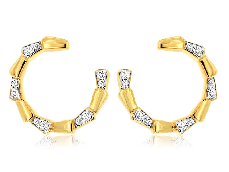 Elevate Your Outfit With Discounted Statement Jewelry Diamond Detail Hoop Earrings