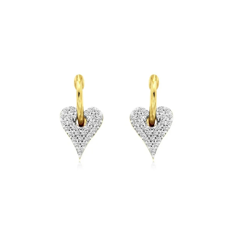 Timeless Jewelry At Special Discount Rates Diamond Heart Design Drop Earrings