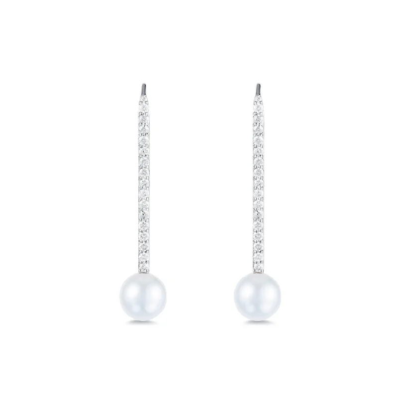 Exclusive Jewelry Markdowns – Limited-Time Offer Diamond Pearl Stick Earrings