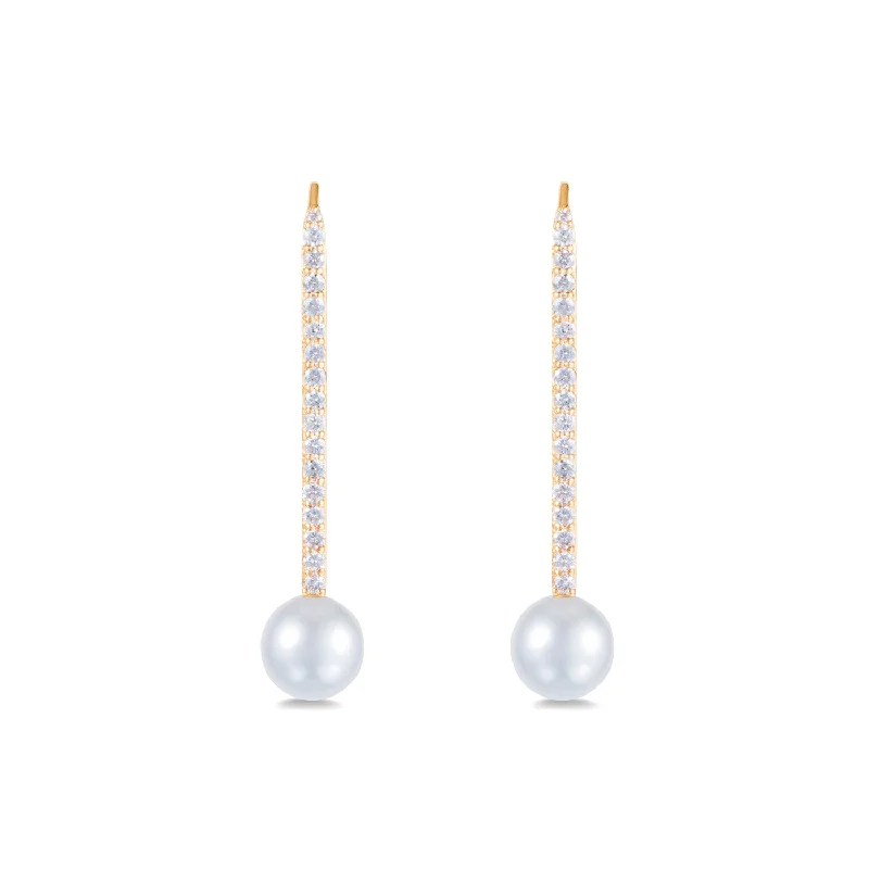 Must-Have Jewelry Pieces At Reduced Prices Diamond Pearl Stick Earrings