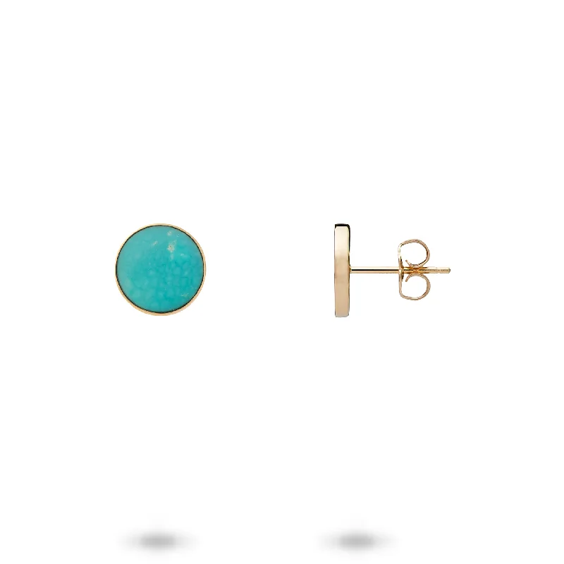 Don't Miss Out On Jaw-Dropping Jewelry Discounts Eclipse Turquoise Earrings in Gold - 9mm