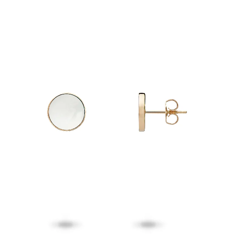 Save On Luxury Jewelry Pieces – Limited-Time Offers Eclipse Mother of Pearl Earrings in Gold - 9mm