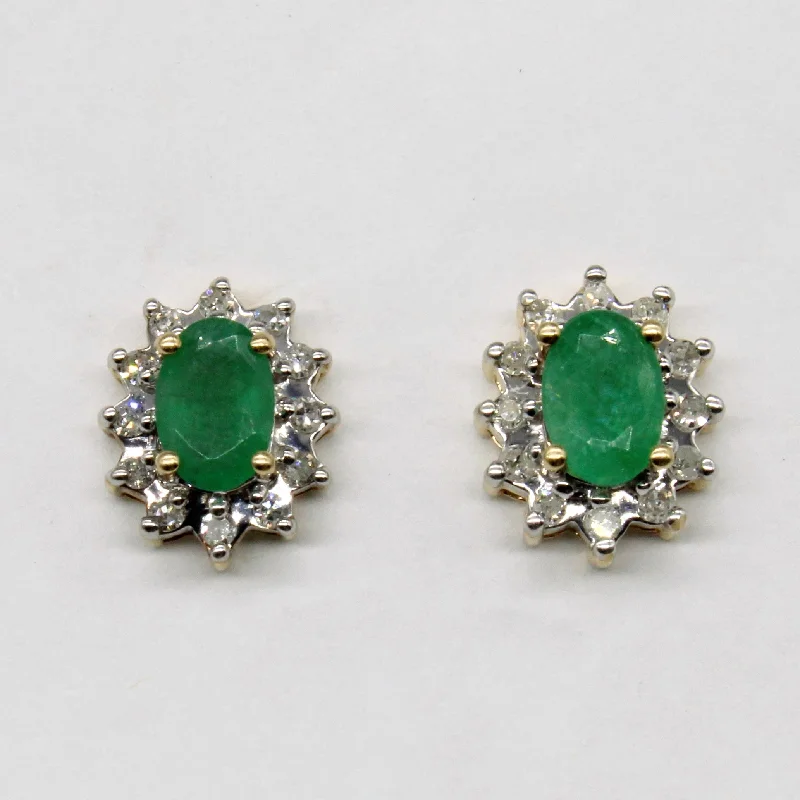 Discover Unique Jewelry With Special Limited-Time Offers Emerald & Diamond Halo Earrings | 0.65ctw, 0.12ctw |