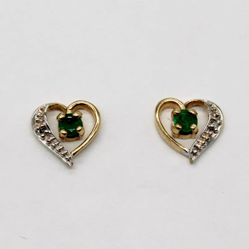 Luxury Jewelry Clearance – Shop Premium Styles Now Emerald & Diamond Heart Earrings | 0.10ctw, 0.01ctw |