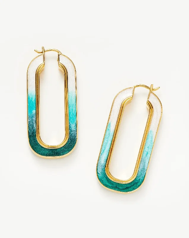 Bold And Beautiful Jewelry Now At Irresistible Prices Enamel Haze Ombré Large Ovate Hoop Earrings