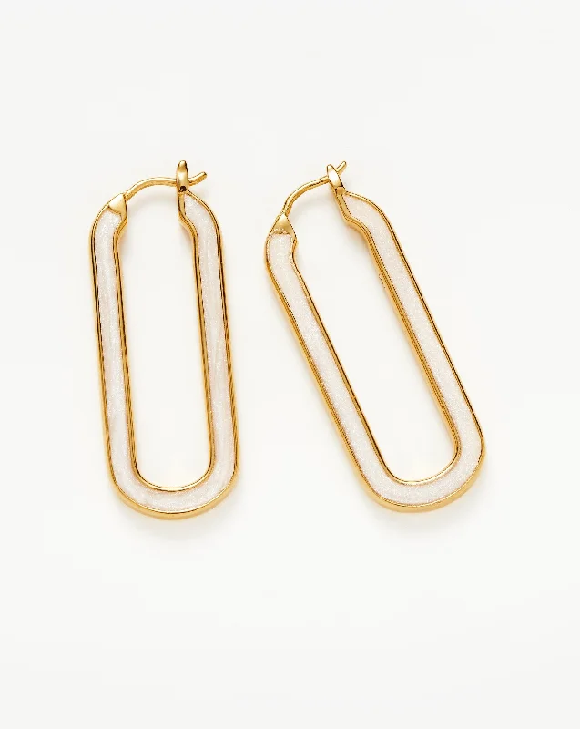 Premium Jewelry, Premium Discounts – Act Fast Enamel Haze Ovate Large Hoop Earrings