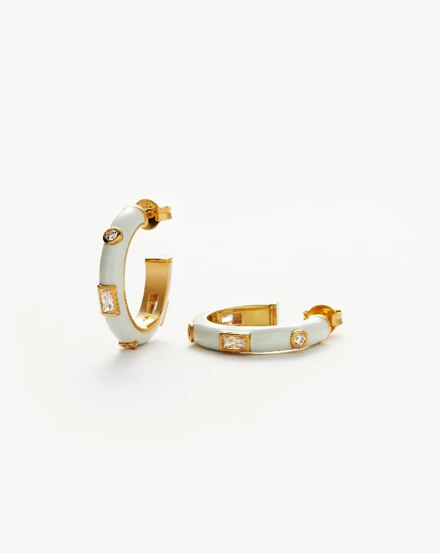 Shop Fine Jewelry With Amazing Deals Enamel & Stone Small Hoop Earrings