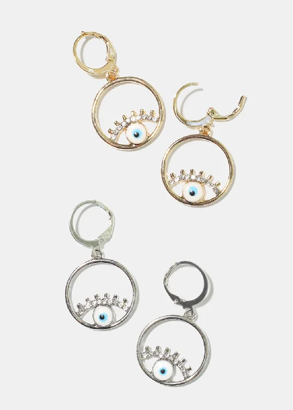 Make Every Moment Shine – Jewelry Discounts Available Evil Eye Circle Earrings