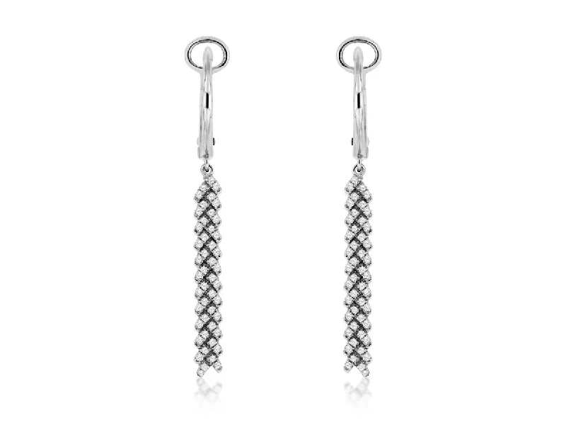 Discounted Jewelry For A Glamorous Look Feather Design Diamond Dangle Earrings