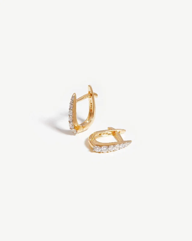 The Perfect Jewelry Piece At The Perfect Discount Fine Claw Huggies | 14ct Solid Gold/Diamond