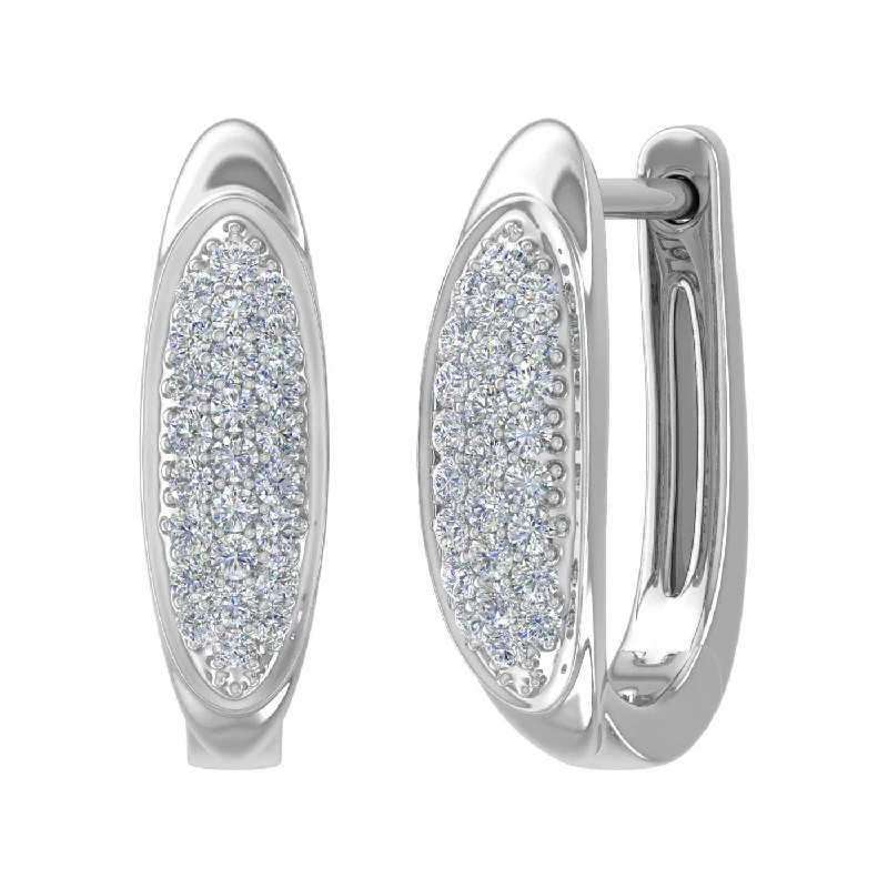 Fashion-Forward Jewelry At Incredible Prices Gold Round Diamond Ladies Huggies Hoop Earrings (1/5 Carat) - IGI Certified