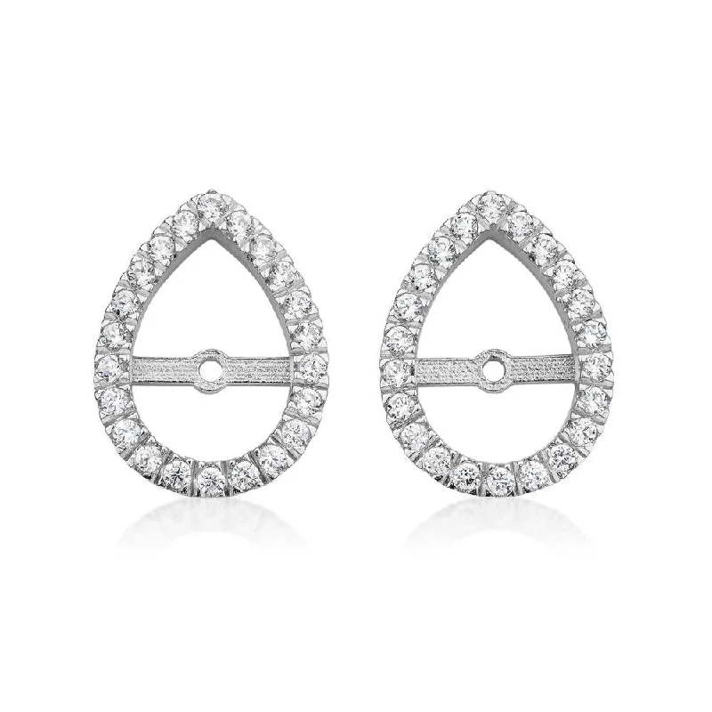 Elevate Your Outfit With Discounted Statement Jewelry Halo earring enhancer with 0.44 carats* of diamond simulants in sterling silver