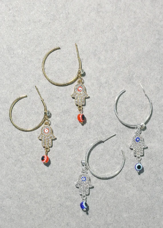 Flash Sale On Stunning Jewelry – Don't Miss Out Hamsa Hand & Evil Eye Hoop Earrings