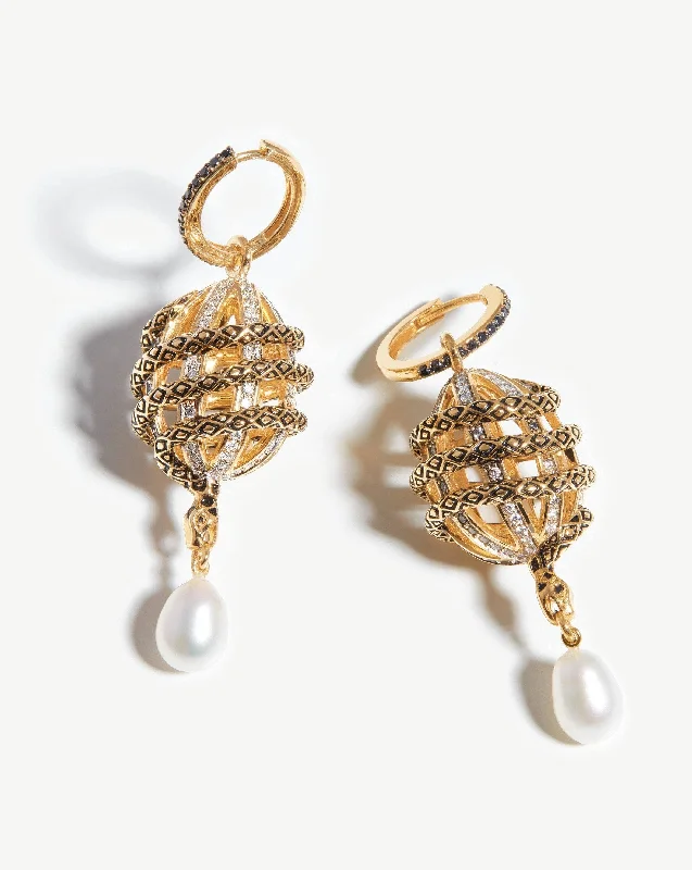 Exclusive Jewelry Sale – Limited-Time Discounts Harris Reed Fine Uncaged Drop Earrings | 14ct Solid Gold/Pearl & Diamond