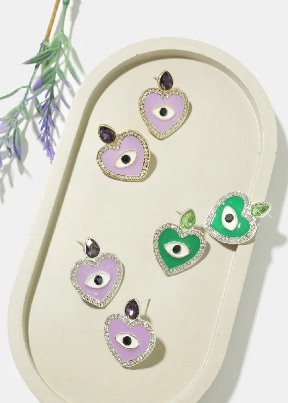 Unmissable Jewelry Sale – Shop Before It's Too Late Heart Evil Eye Earrings