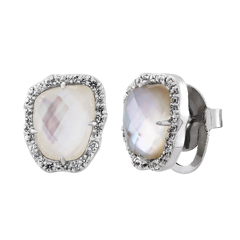 Shop Fine Jewelry With Exclusive Savings Honora Sterling Silver Mother of Pearl with White Sapphires