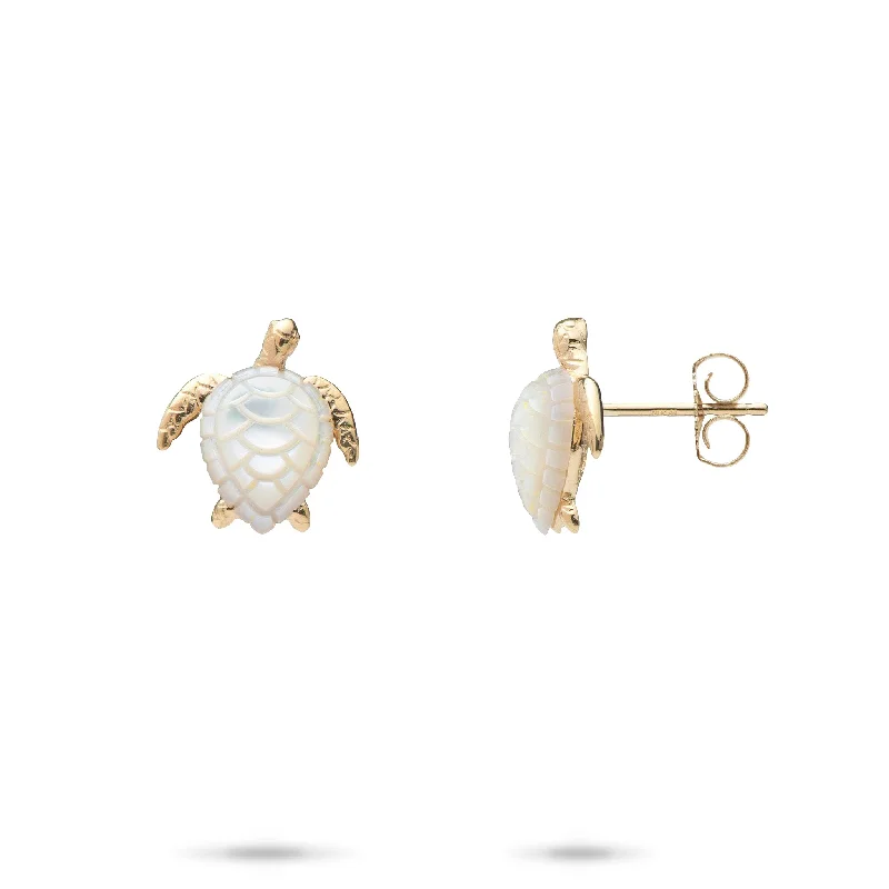 Exclusive Jewelry Sale – Grab Timeless Pieces Now Honu Mother of Pearl Earrings in Gold - 13mm