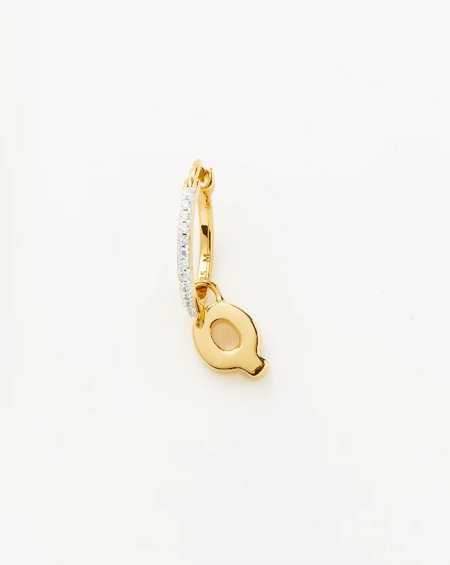 Limited-Time Offer On Elegant Jewelry Pieces Initial Single Charm Hoop Earring - Initial Q | 18ct Gold Vermeil