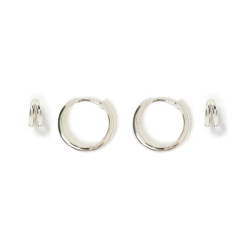 Modern Statement Jewelry For Bold Styling Jeanette Earring Stack - Silver