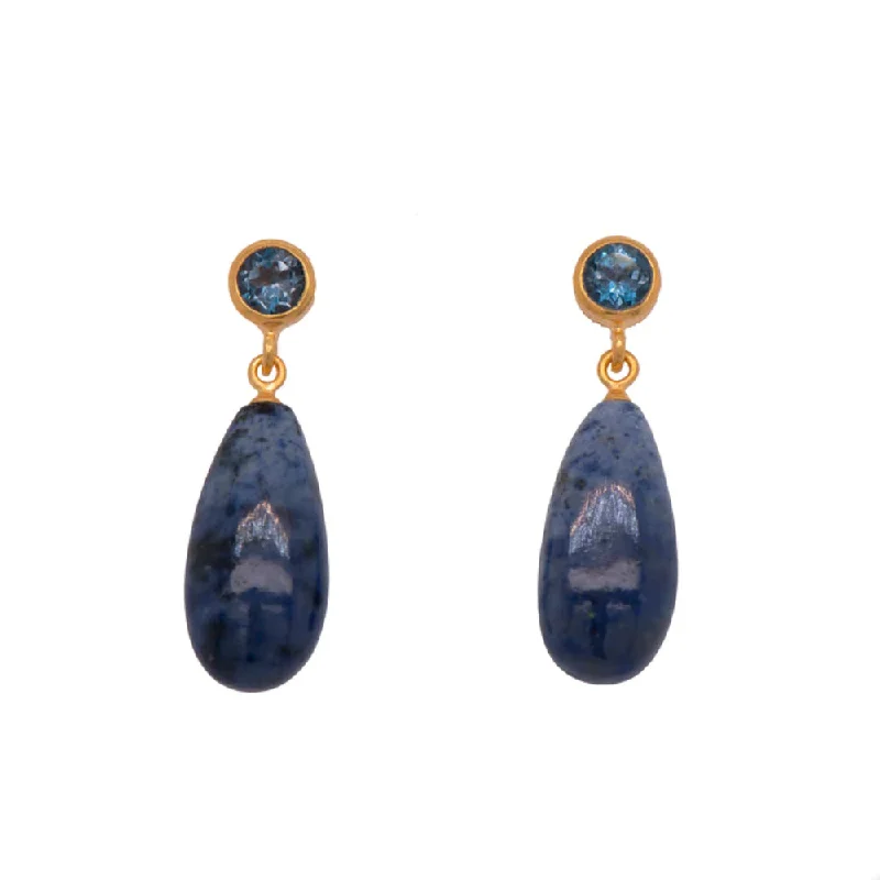 Fashion-Forward Jewelry At Exclusive Discounts Joyla London Blue Topaz & Dumortierite Earrings