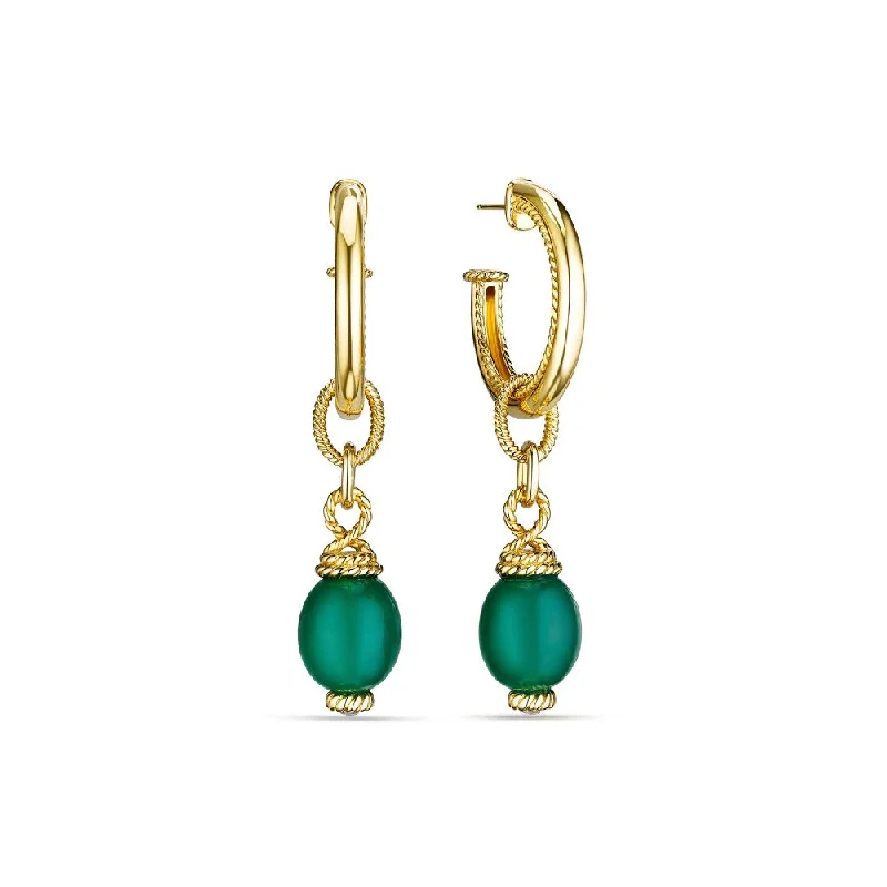 Handcrafted Jewelry Sale – Unique Designs At Low Prices Judith Ripka Ocean Reef Hoop Removable Drop Green Chalcdenony