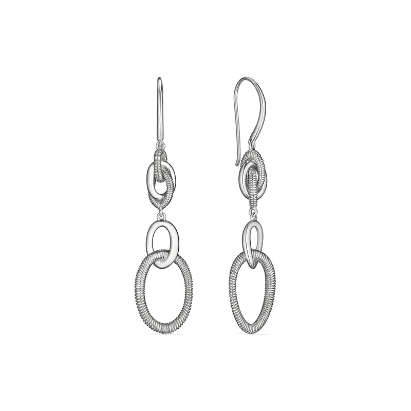 Romantic Heart-Shaped Jewelry For Special Gifts Judith Ripka SS Eternity Interlocking Knot Double Drop Hoops Earrings