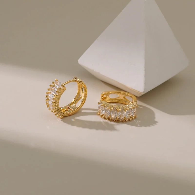 Buy More, Save More On Stunning Jewelry Pieces Gold Huggie Hoop Earrings with Marquise jlt11716