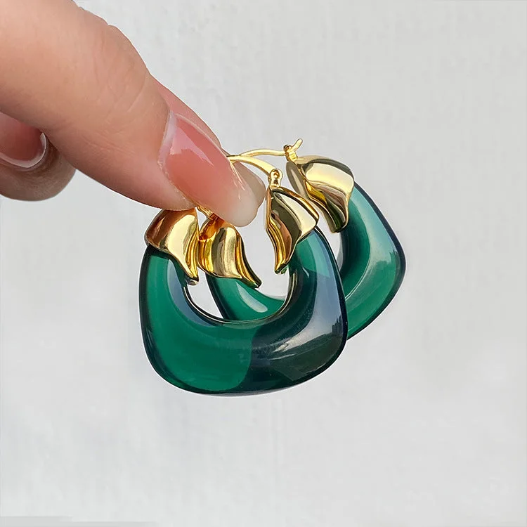 The Perfect Jewelry Piece At The Perfect Discount Just Lil Things Green Hoop Earrings  JLT11344