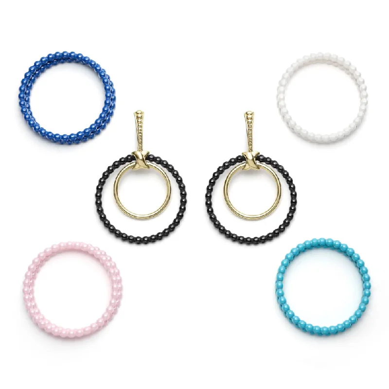 Discounted Jewelry For A Glamorous Look Lagos 18k Meridian Double Circle Earring Set, Interchangable