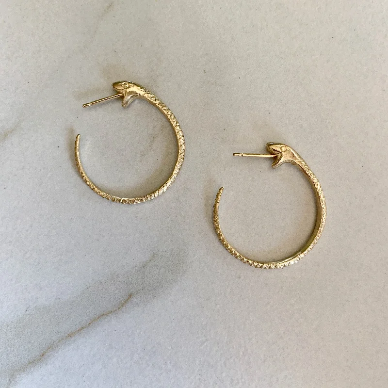 Bestselling Jewelry At Special Promotional Rates Large Snakebite Hoops in 10K Gold