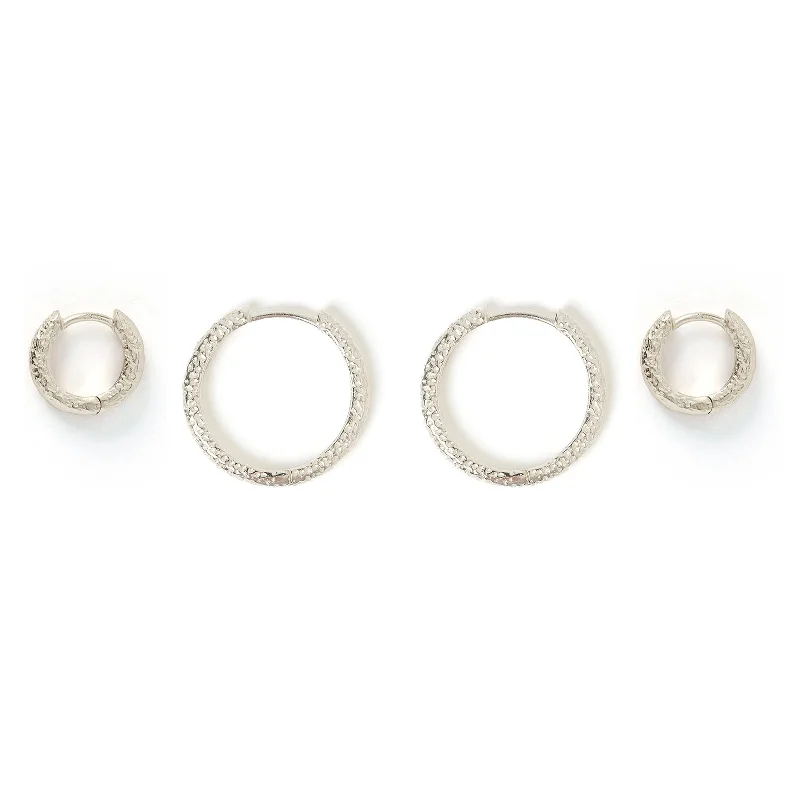 Unmissable Discounts On Timeless Jewelry Pieces Little Hoop Earring Stack - Silver